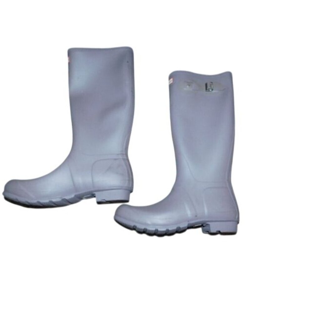 Hunter Size 11 Tall Gray Rubber Rain Boots - Picture 3 of 5